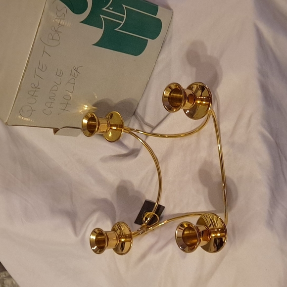 Quartet Brass Candle Holder - New